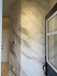 Marble venetian plaster entryway wall by Designer Wall Finishes Ottawa